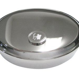 Etched Oval Archer Oval Trinket Jewelry Box